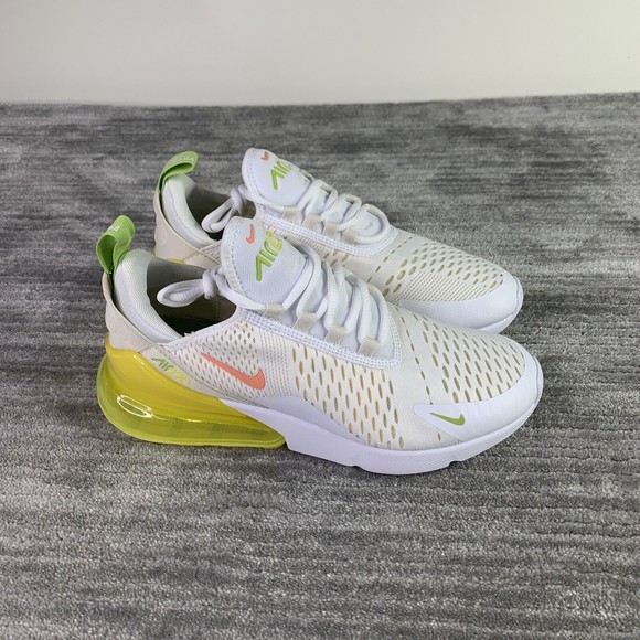 Women\'s Nike Air Max 270 Yellow Green White Pink Running Shoes DV2184-100 Sz 8